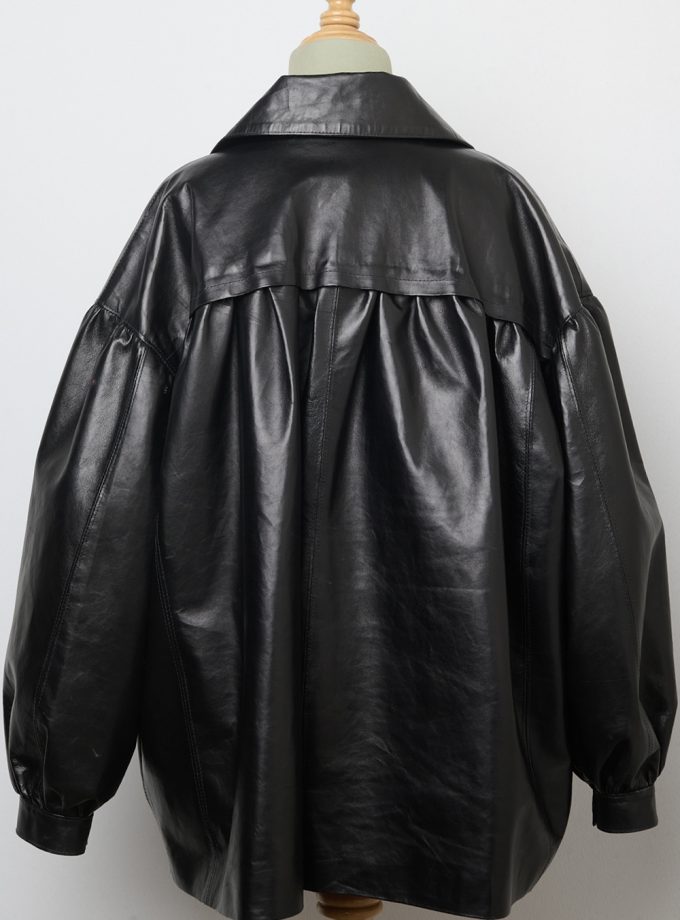 Oversize leather jacket