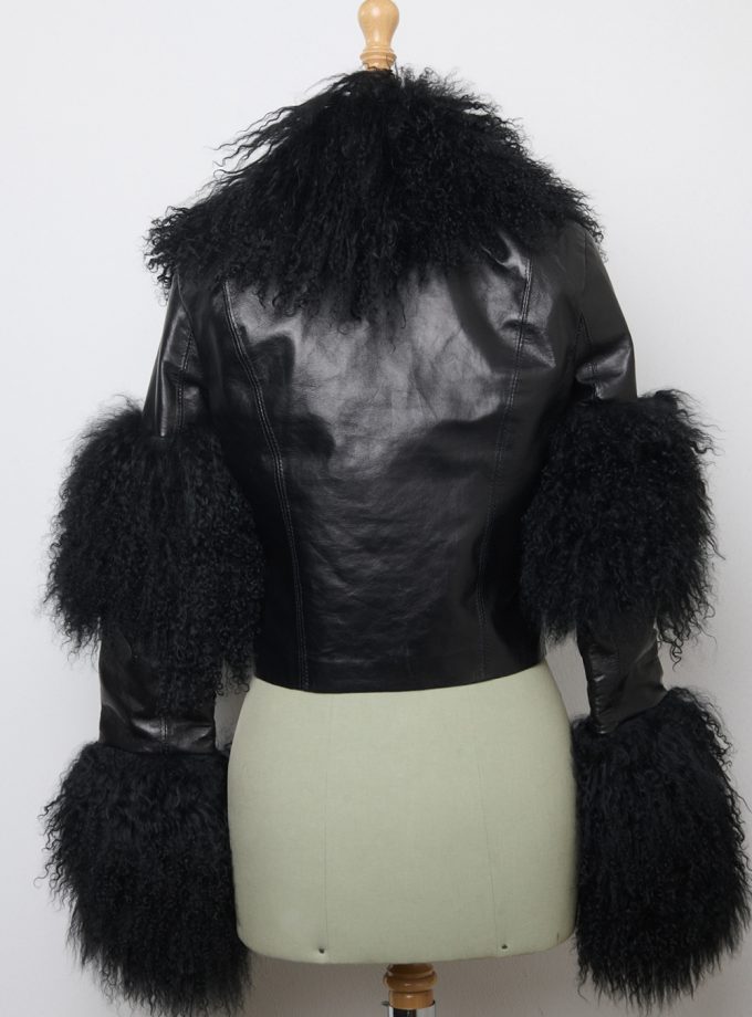 Double fur bubble jacket