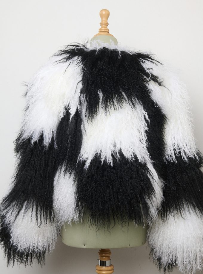 Bicolour fur coat