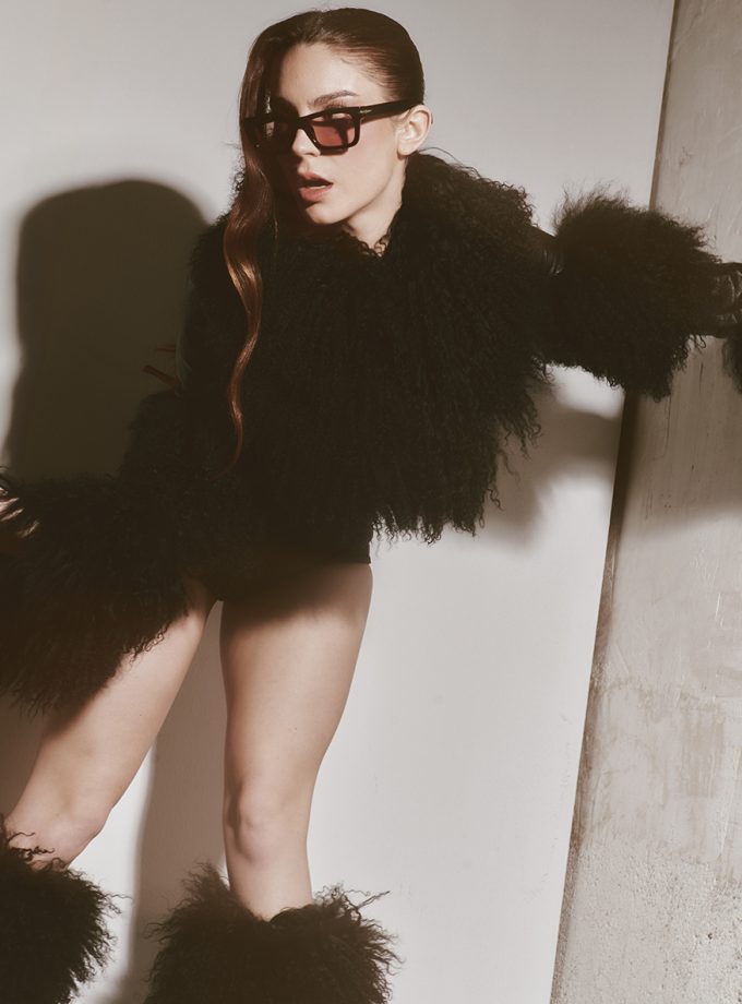 Double fur bubble jacket