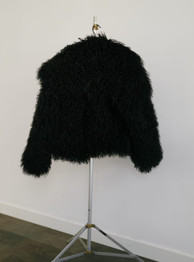 Fur coat with collar