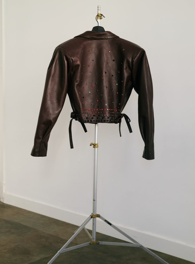 Perfecto de cuero oversize de Swarovski