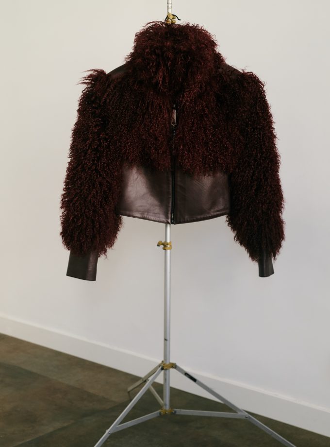 Chaqueta de pelo y cuero
